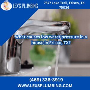 What causes low water pressure in a house in Frisco, TX?