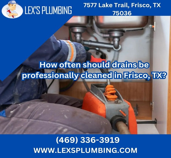 How often should drains be professionally cleaned in Frisco, TX?